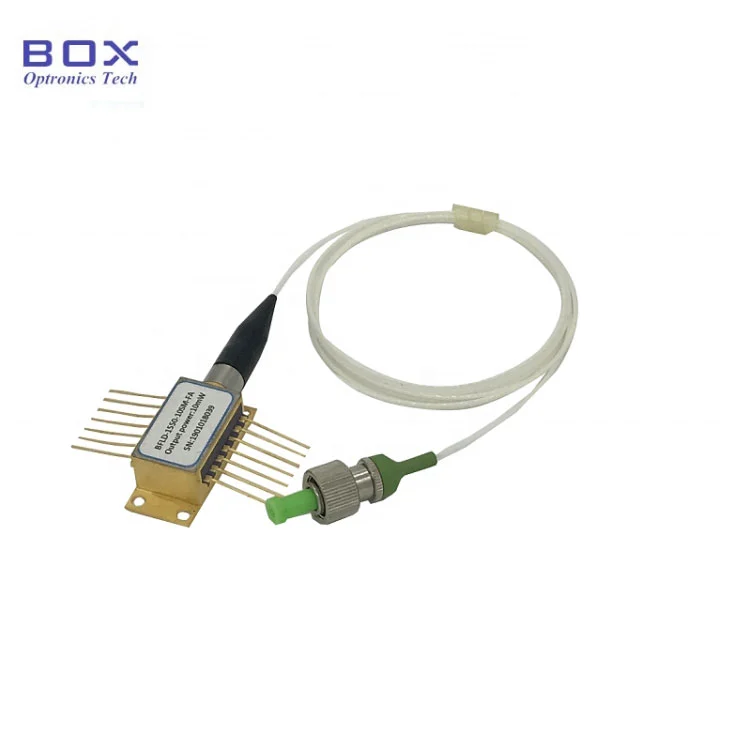 1550NM 100MW 100KHz smal linjebredd DFB -laserdiode BTF med SM/PM -fiber