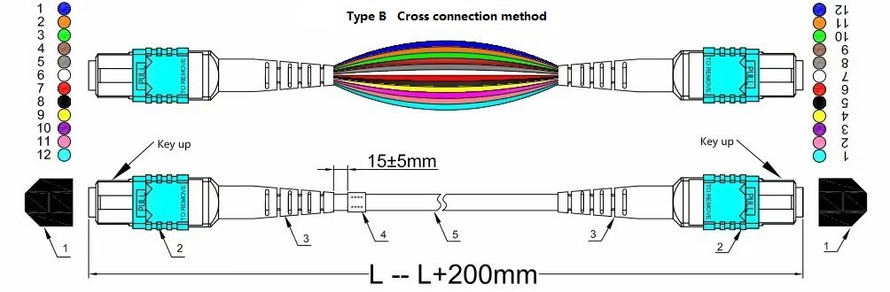 Vad är trådsekvenstypen för MPO-fiberbyglarna?